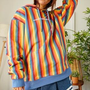 NWOT GUESS X FriendsWithYou Striped Hoodie Sweatshirt